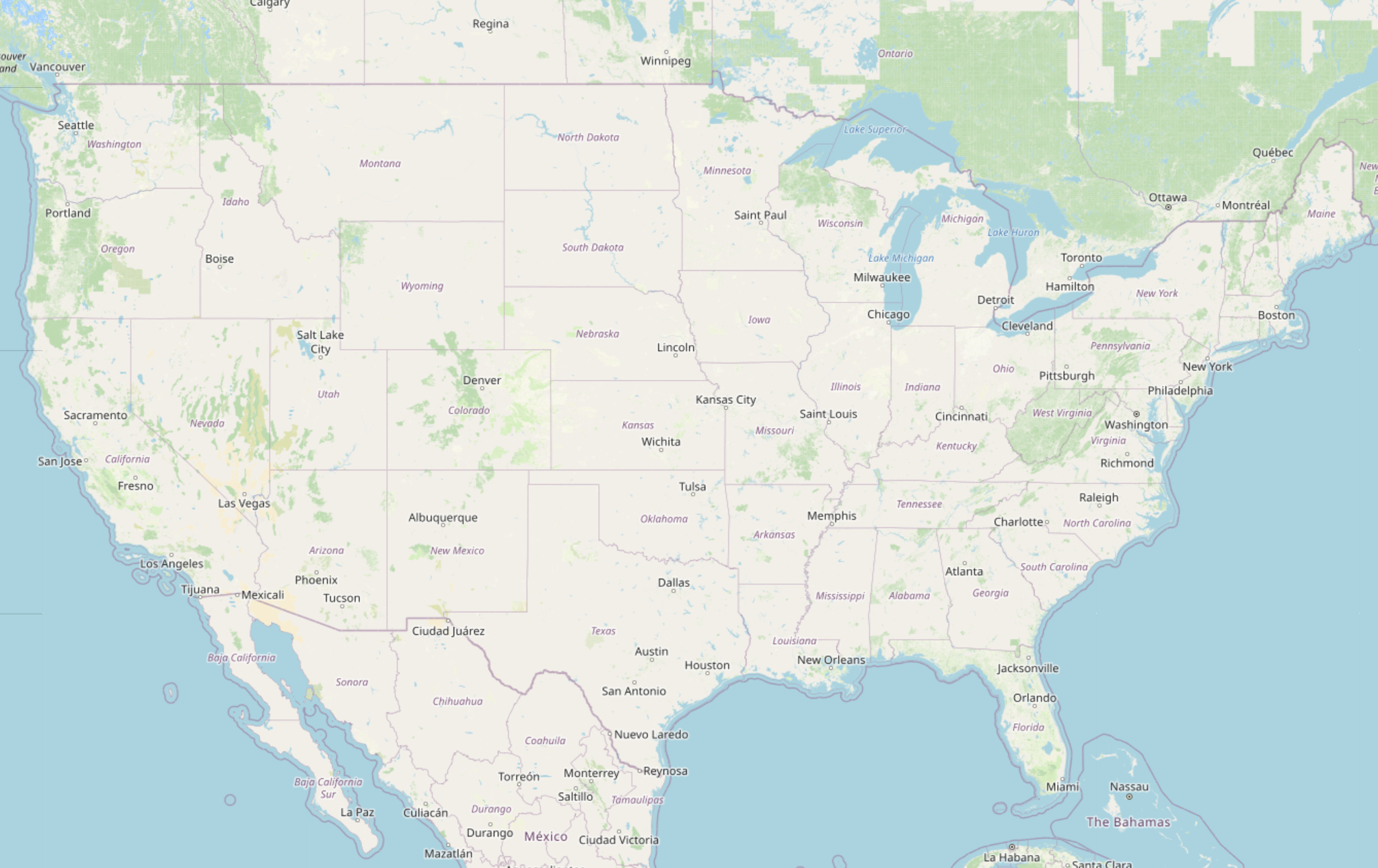 US Destinations Map